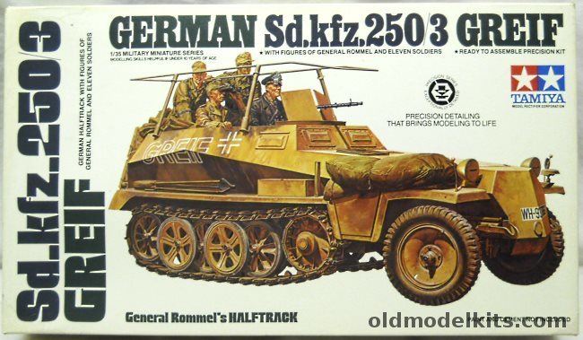 Tamiya 1/35 German Sd.Kfz.250/3 Greif - With General Rommel And 11 Soldiers, MM213A plastic model kit